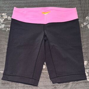 Lucy Black Bike Shorts with Pink Waistband